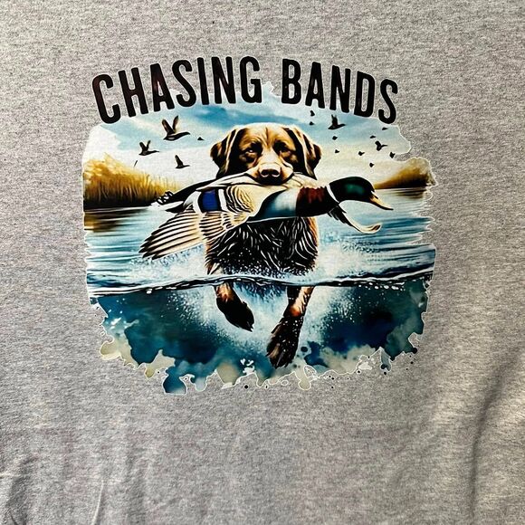 Chasing Bands Duck Hunting XL Gildan Heavy Cotton T-Shirt - Picture 1 of 3